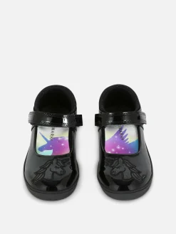 Glitter Unicorn Patent Mary Janes