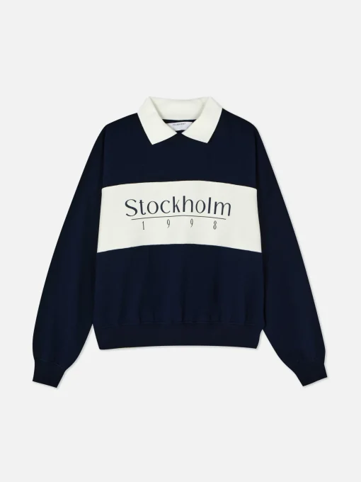 Graphic Collared Sweatshirt