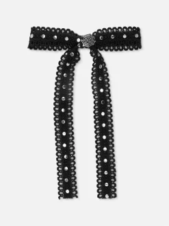 Halloween Lace Bow Hair Barrette