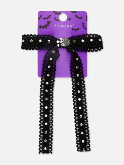 Halloween Lace Bow Hair Barrette