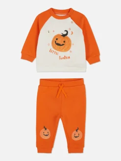 Halloween Pumpkin Sweatshirt And Joggers Set