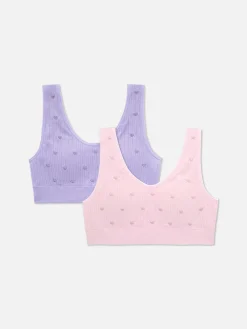 Heart Embroidered Cropped Tanks