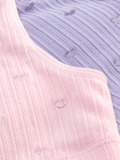 Heart Embroidered Cropped Tanks