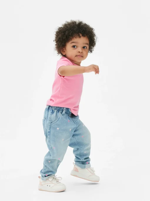 Heart Embroidered Jeans