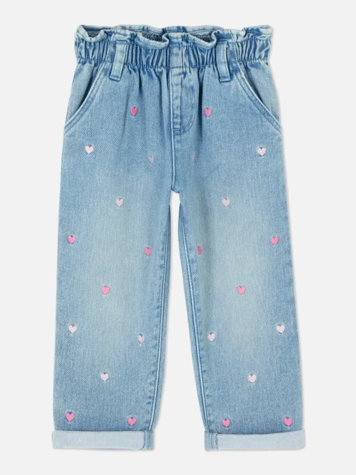 Heart Embroidered Jeans