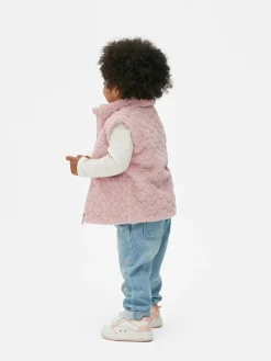 Heart Texture Faux Fur Vest