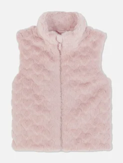 Heart Texture Faux Fur Vest