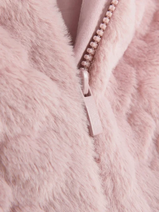Heart Texture Faux Fur Vest