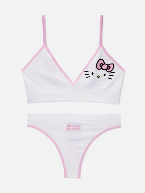 Hello Kitty Seamless Triangle Bralette And Thong