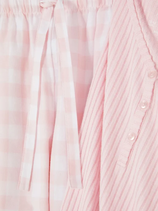 Henley Top And Printed Pants Pajamas