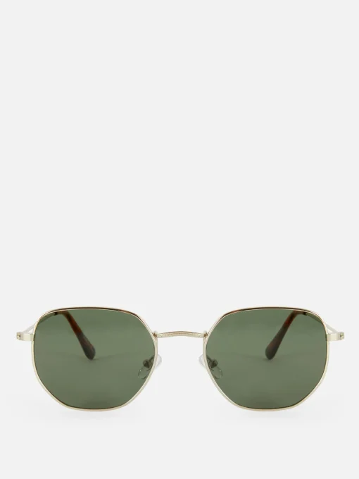 Hexagonal Metal Frame Sunglasses