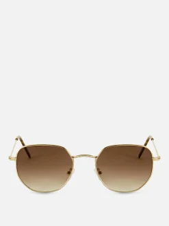 Hexagonal Metal Frame Sunglasses