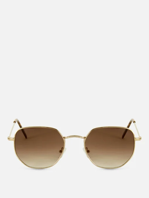 Hexagonal Metal Frame Sunglasses