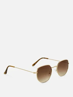 Hexagonal Metal Frame Sunglasses