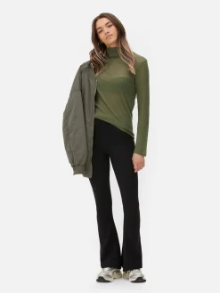 High Waist Flared Jersey Leggings