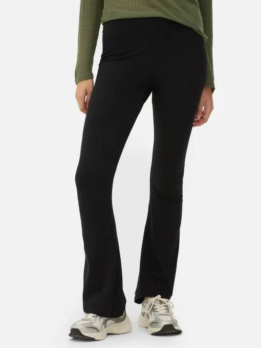 High Waist Flared Jersey Leggings