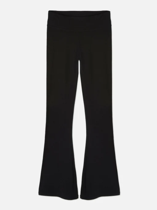 High Waist Flared Jersey Leggings