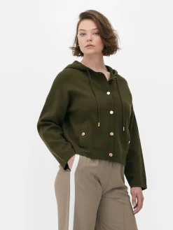 Hooded Knit Bomber Jacket