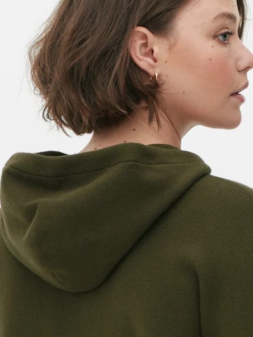 Hooded Knit Bomber Jacket