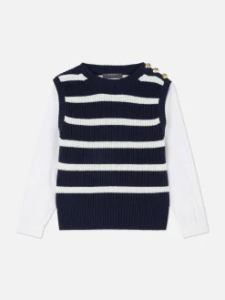2-in-1 Knit Vest & Shirt
