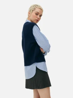 2-in-1 Layered Shirt Vest