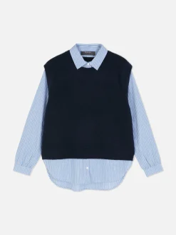 2-in-1 Layered Shirt Vest