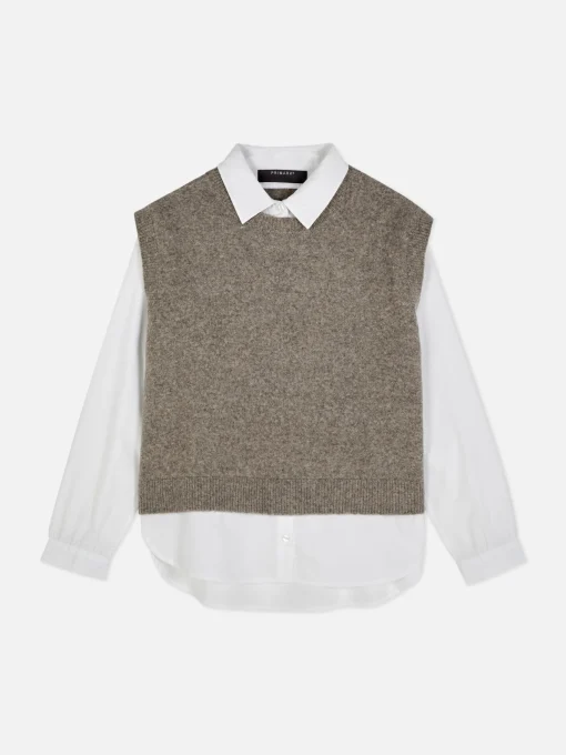 2-in-1 Layered Shirt Vest