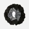 Jumbo Gingham And Lace Scrunchie