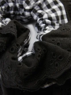 Jumbo Gingham And Lace Scrunchie