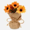 Jute Wrapped Faux Floral Arrangement