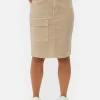 Knee Length Cargo Skirt