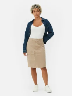 Knee Length Cargo Skirt