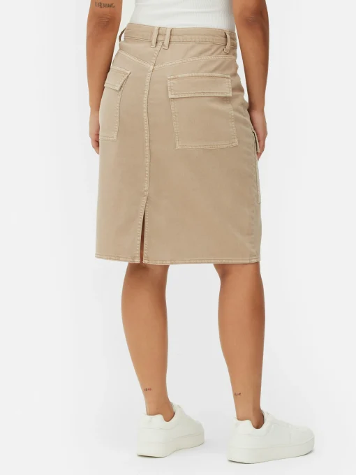 Knee Length Cargo Skirt