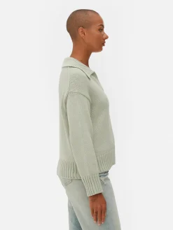 Knit Polo Sweater
