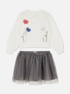 Knitted Cardigan And Tutu Set