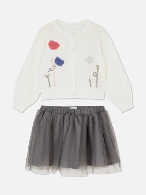 Knitted Cardigan And Tutu Set