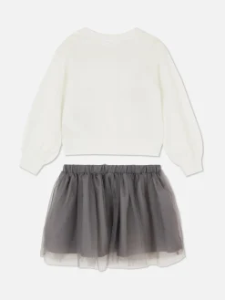 Knitted Cardigan And Tutu Set