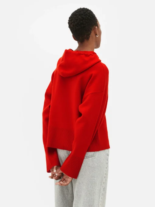 Knitted Pullover Slogan Hoodie