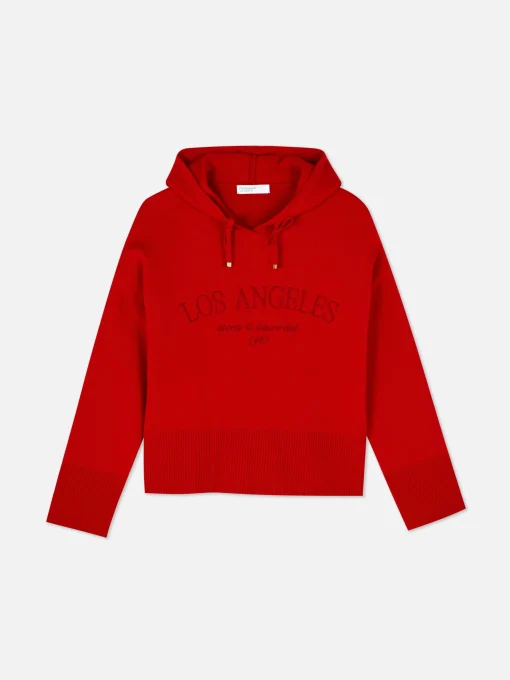 Knitted Pullover Slogan Hoodie