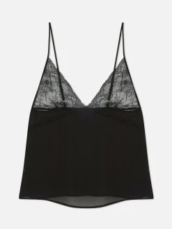 Lace And Mesh Cami Pajama Top