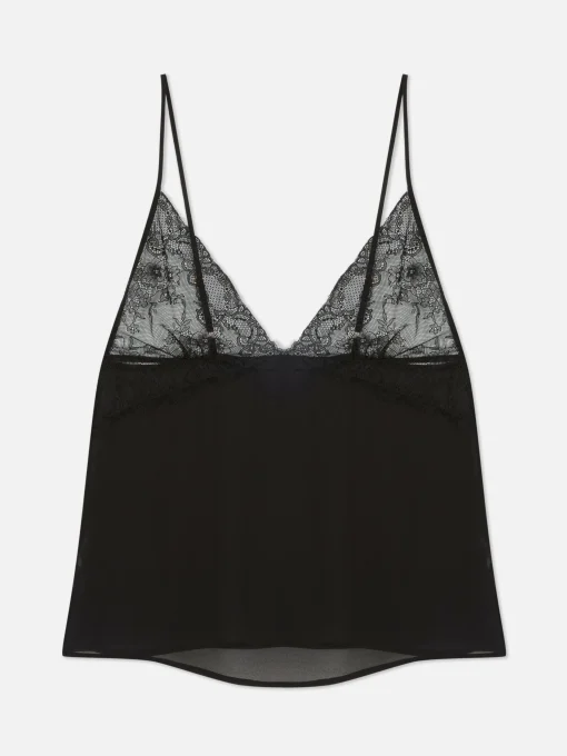 Lace And Mesh Cami Pajama Top