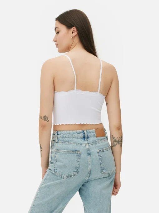 Lace Trim Cropped Cami