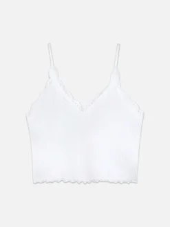 Lace Trim Cropped Cami