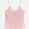 Lace Trim Satin Pajama Cami