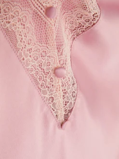 Lace Trim Satin Pajama Cami