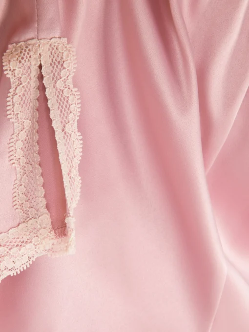 Lace Trim Satin Pajama Shorts
