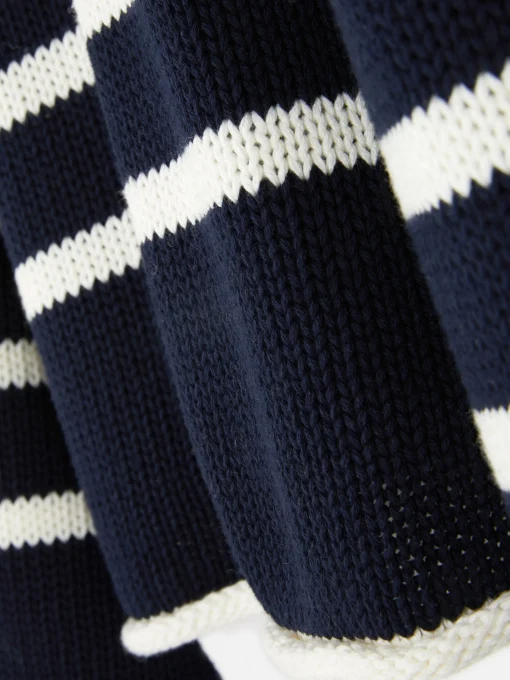 Laced Shoulder Striped Sweater