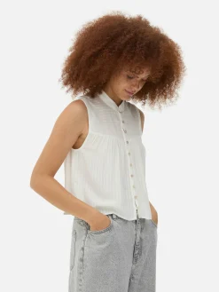 Ladder Detail Peasant Blouse