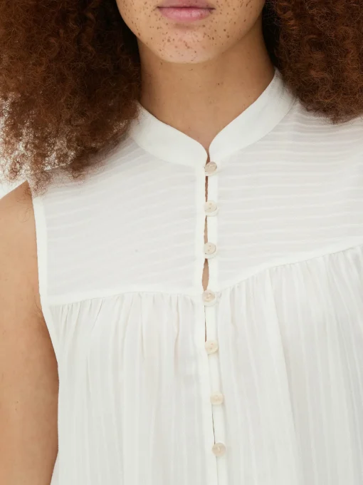 Ladder Detail Peasant Blouse