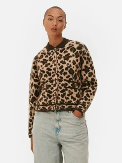 Leopard Bomber Cardigan